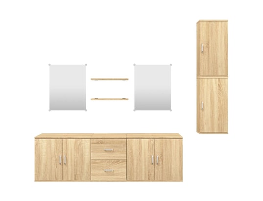 VIDAXL - Ensemble de meubles salle de bain 7 pcs chêne bois d'ingénie...