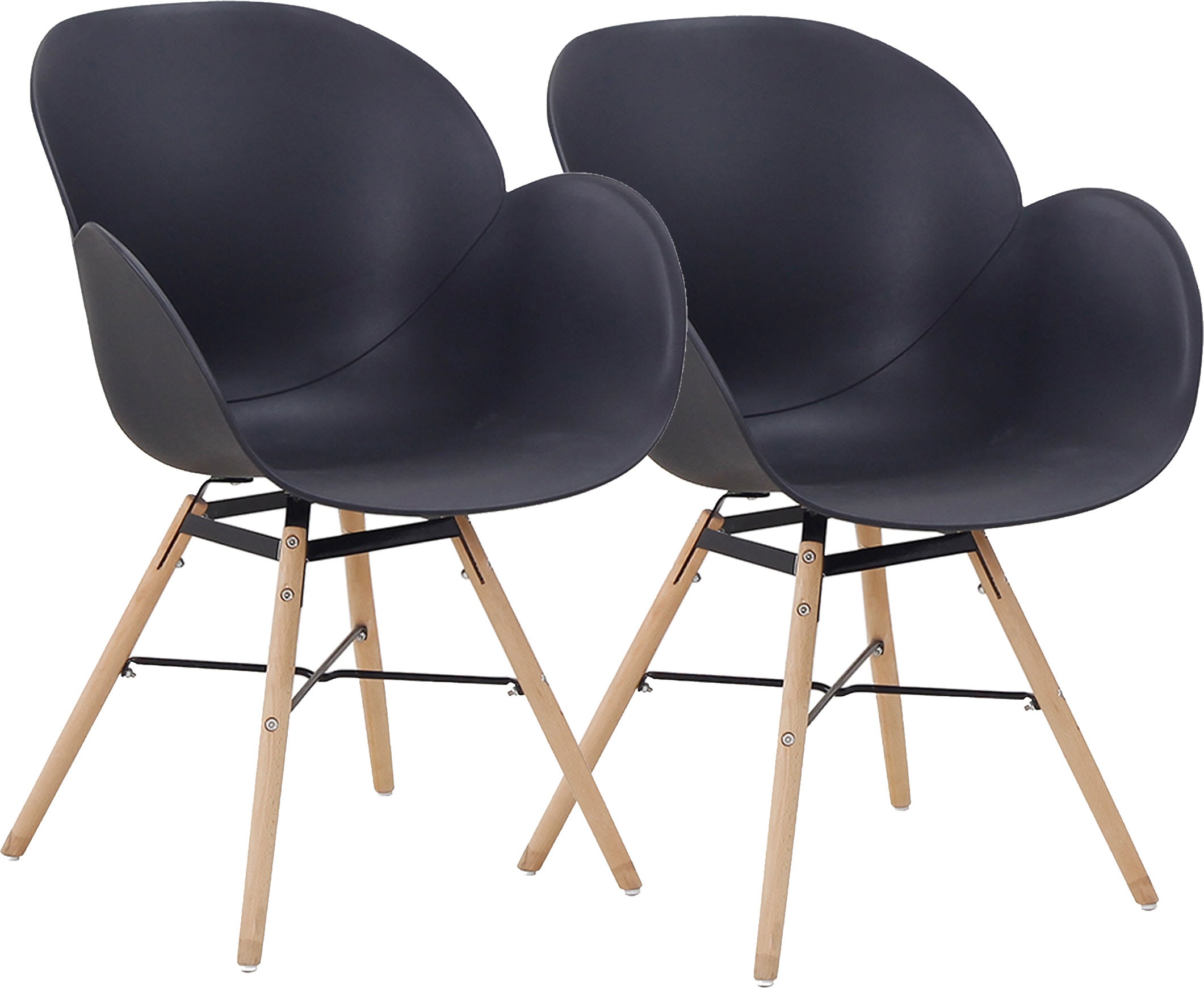 Kayoom 4-Fussstuhl »Stuhl Amalia 110 2er-Set, praktisches Set, bequemer Kunststoffstuhl« (Set) 2 Stk.pflegeleicht, abwaschbar, in einem Stück spritzgegossene Sitzfläche