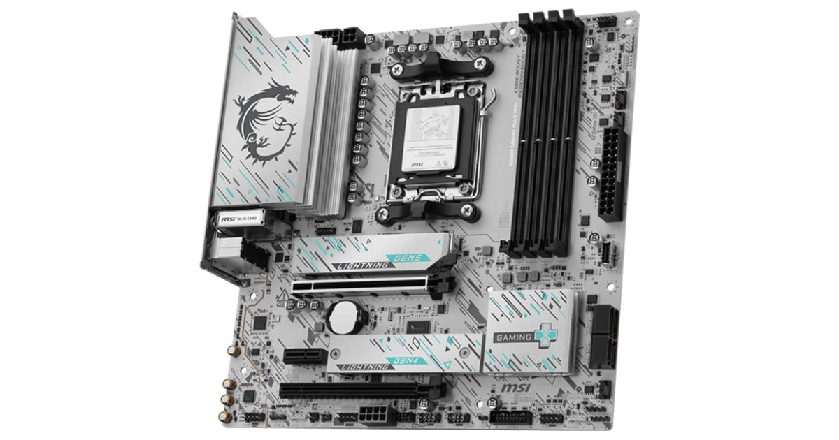 MSIB850M GAMING PLUS WIFI socket AM5 moederbord  (RAID, 5Gb-LAN, Wi-Fi 7, BT, Sound, mATX, Tweedekans)