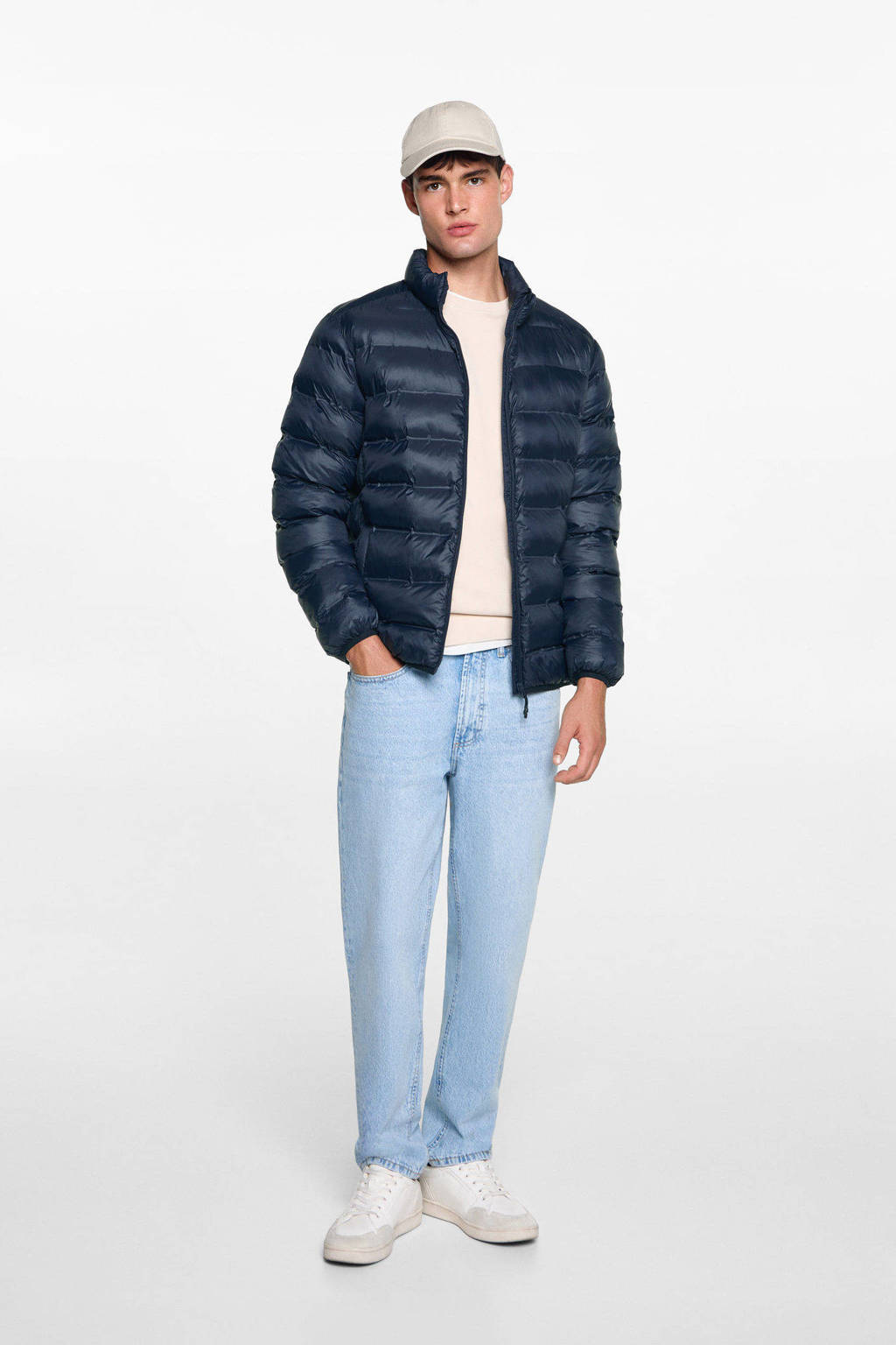 MANGO TEEN gewatteerde jas marine