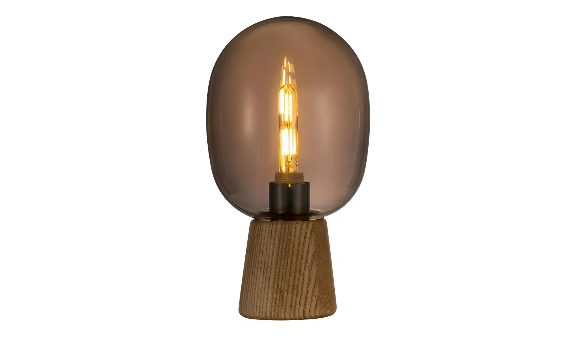Tischleuchte, 1-flammig, Rauchglas