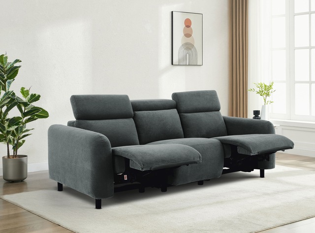 Home affaire 3-Sitzer »SKAANE in Cord, Sofa mit manueller u. elektrischer Relaxfunktion« Relax-Funktion in 2 Sitzen, Kopfteilverstellung, Federkernpolsterung