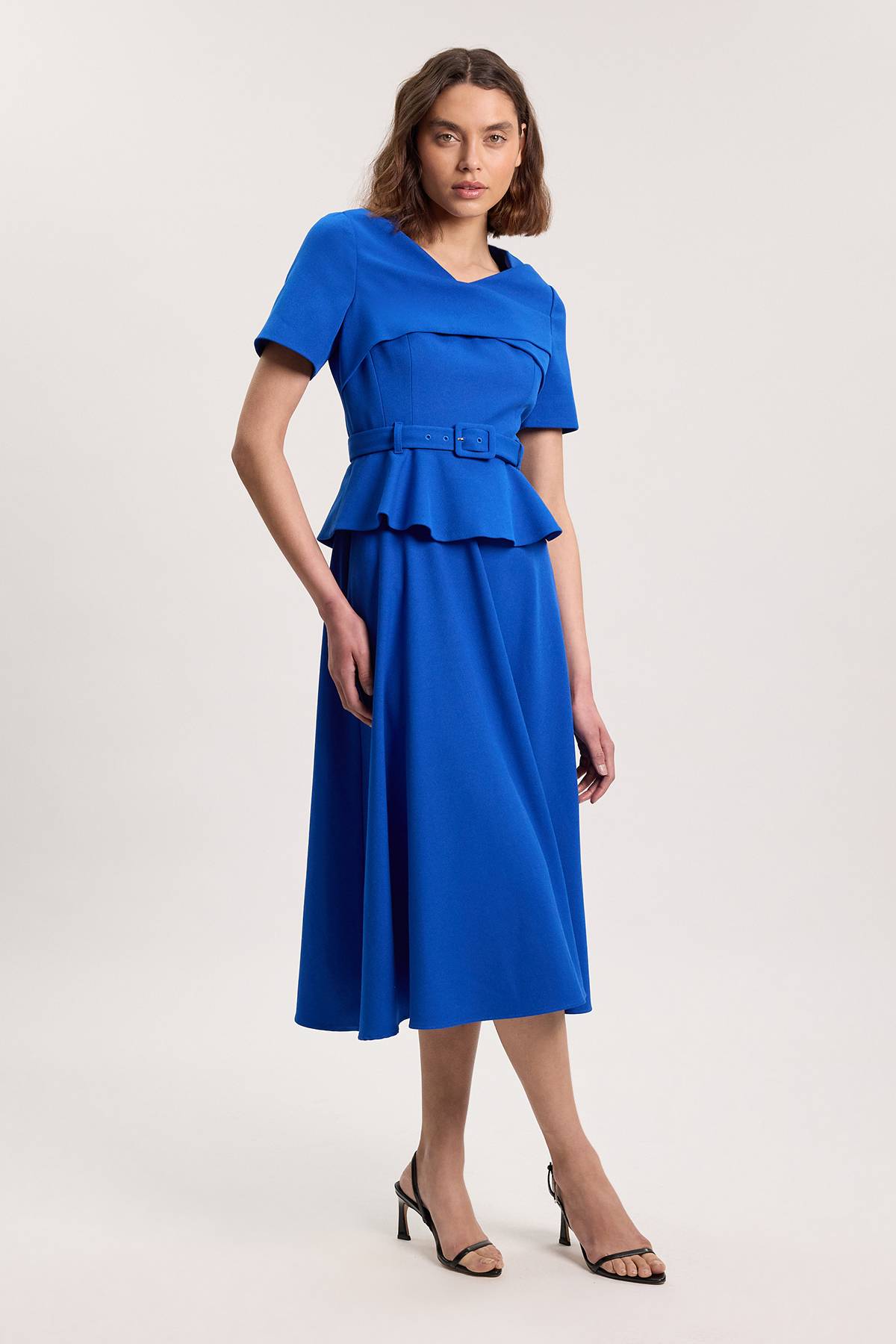 KarenMillen Robe Midi Structurée Cintrée Avec Ceinture