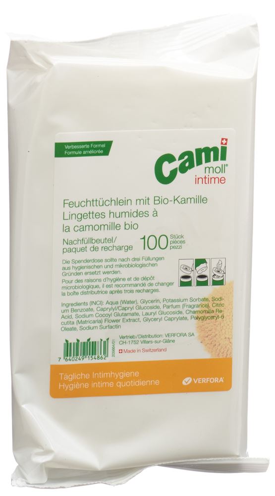 CAMI MOLL intime Feuchttücher refill neue Formel 100 Stk