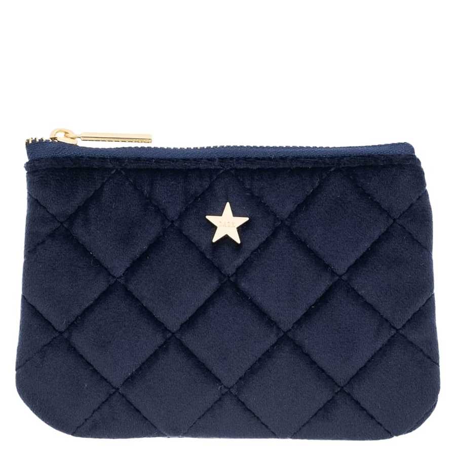 DARK Velvet Quilted Mini Pouch Navy Blue