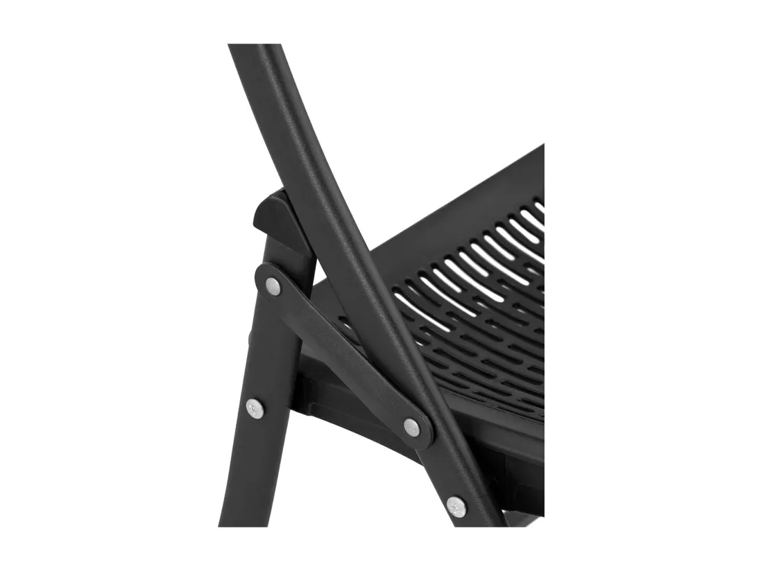 Lot de 5 chaises restaurants, les cafés, les bureaux et les salles d'attente 150 kg max conception pliante noir 14_0006014