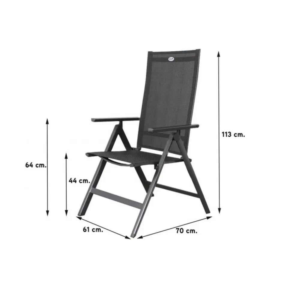 Hartman Napoli/Kings tuinset antraciet - 180x100 cm