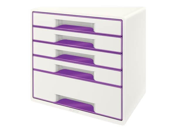 Leitz WOW CUBE - Skuffskap - 5 skuffer - for A4 Maxi - fiolett
