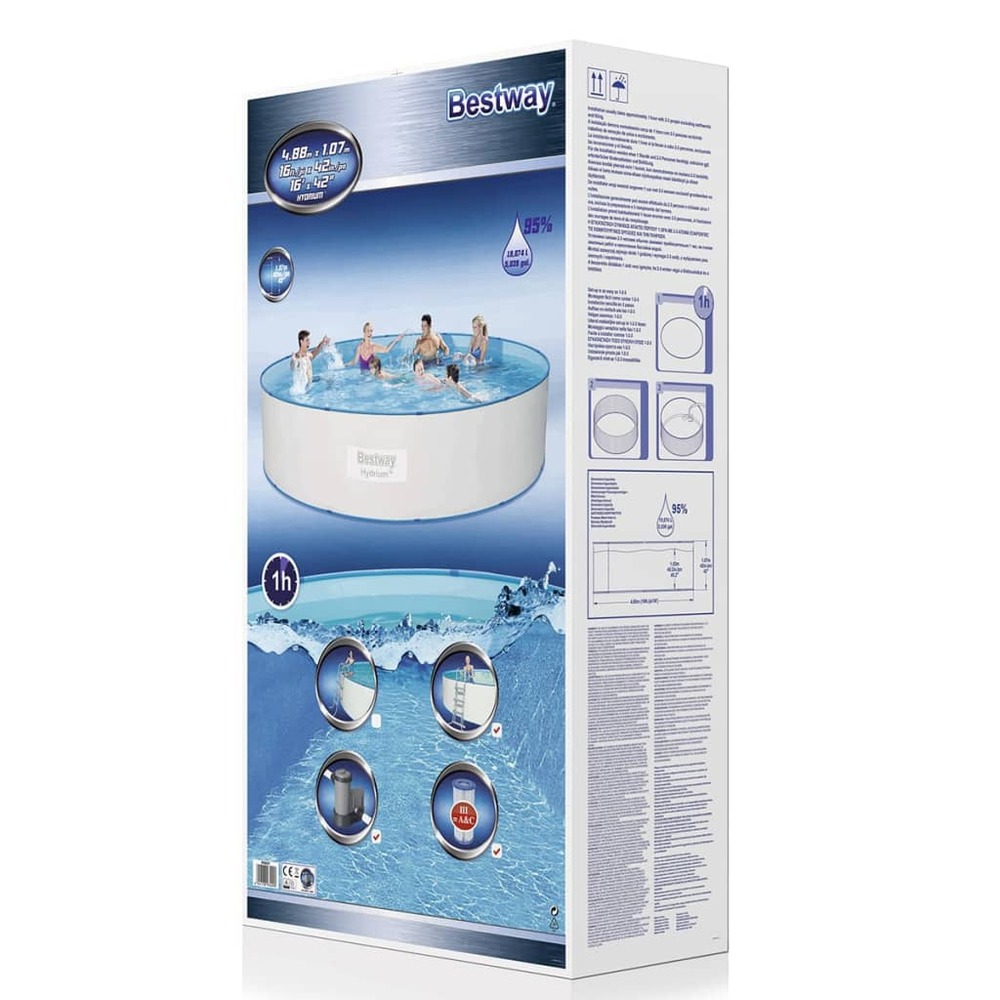 Ensemble de piscine hydrium avec cadre en acier rond 460x90 cm