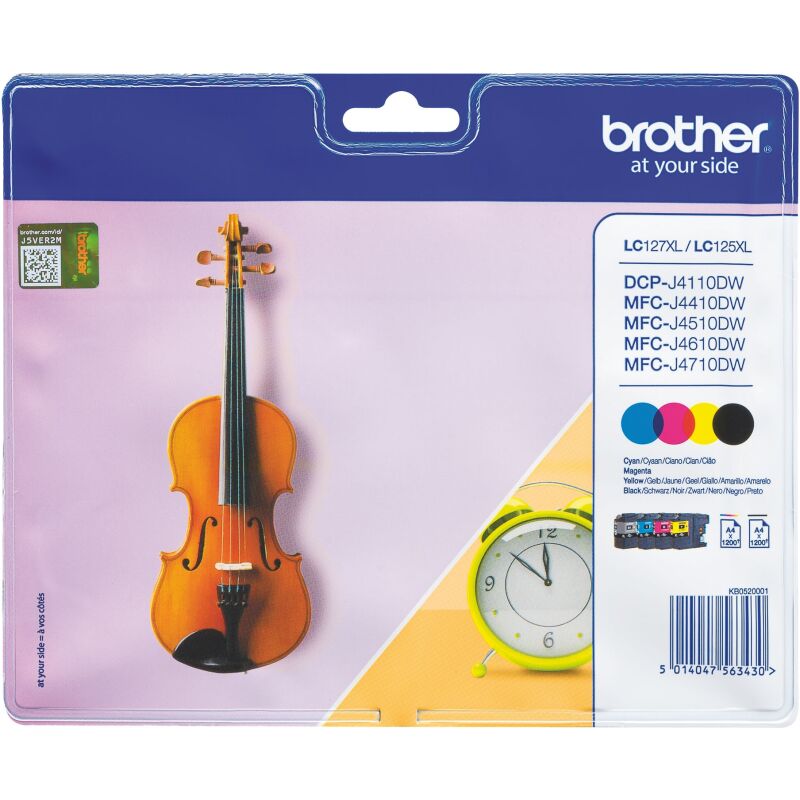 Cartouche encre Brother LC127XL haute capacité pack de 4 couleurs