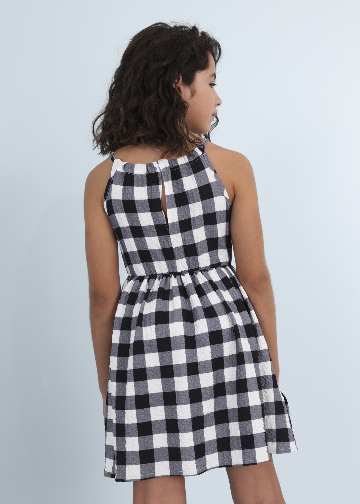 Vestido estampado com detalhe vazado para meninas