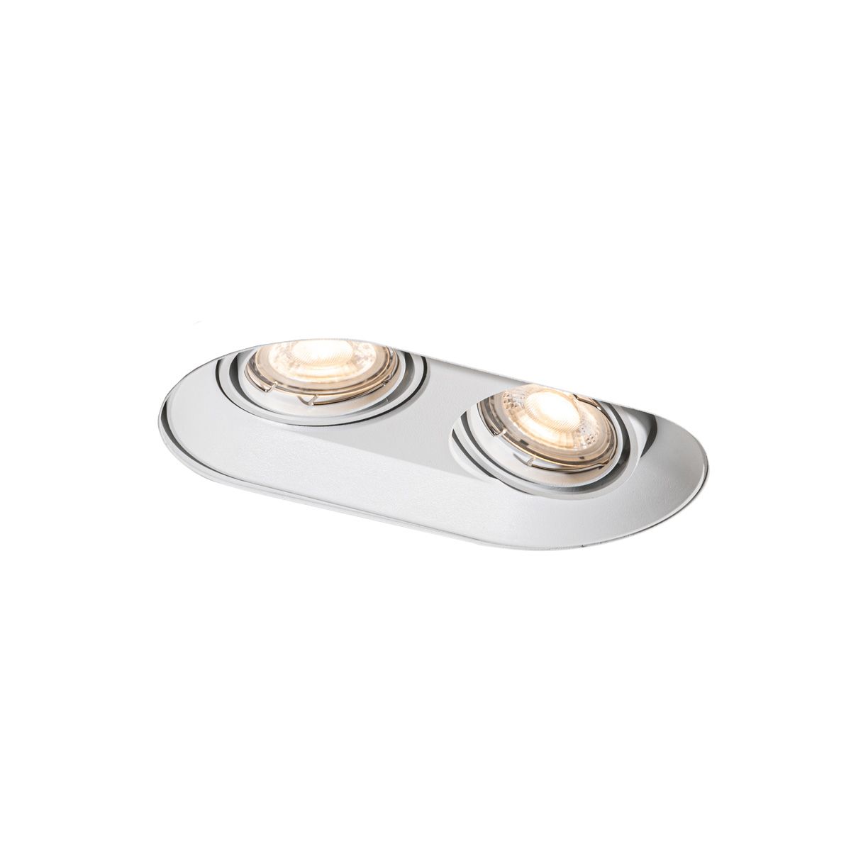 Set van 6 Afgeronde inbouwspot wit GU10 50mm 2-lichts - Hubs