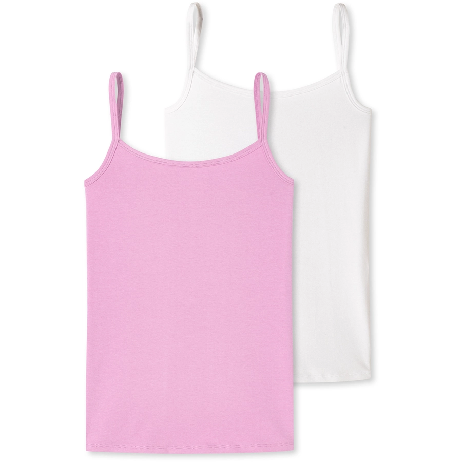 Schiesser Spaghettitop 955 Organic Cotton weiß, rosa