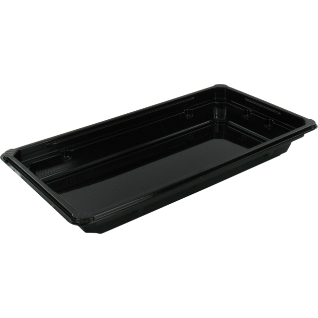 Schaal, sushitray, gerecycled PET, rechthoekig, 171x91x21mm, zwart