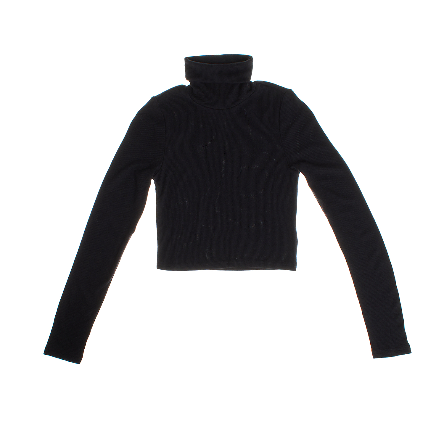 High Neck Cropped Sweater Girl Black