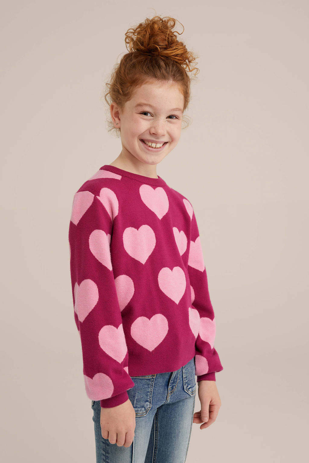 WE Fashion gebreide trui roze