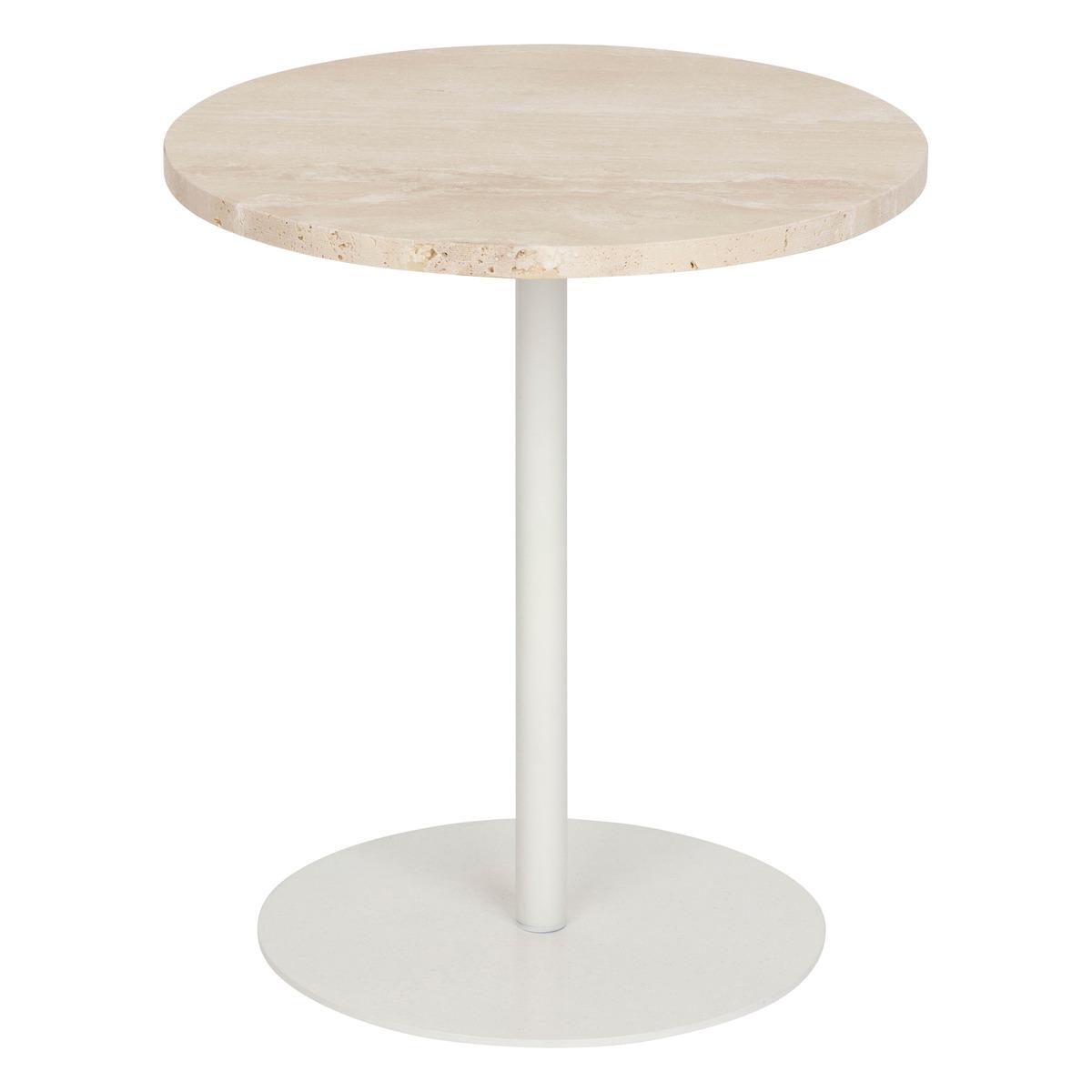 TABLE D APPOINT CELEN TRAVERTIN BLANC D.40X45CM