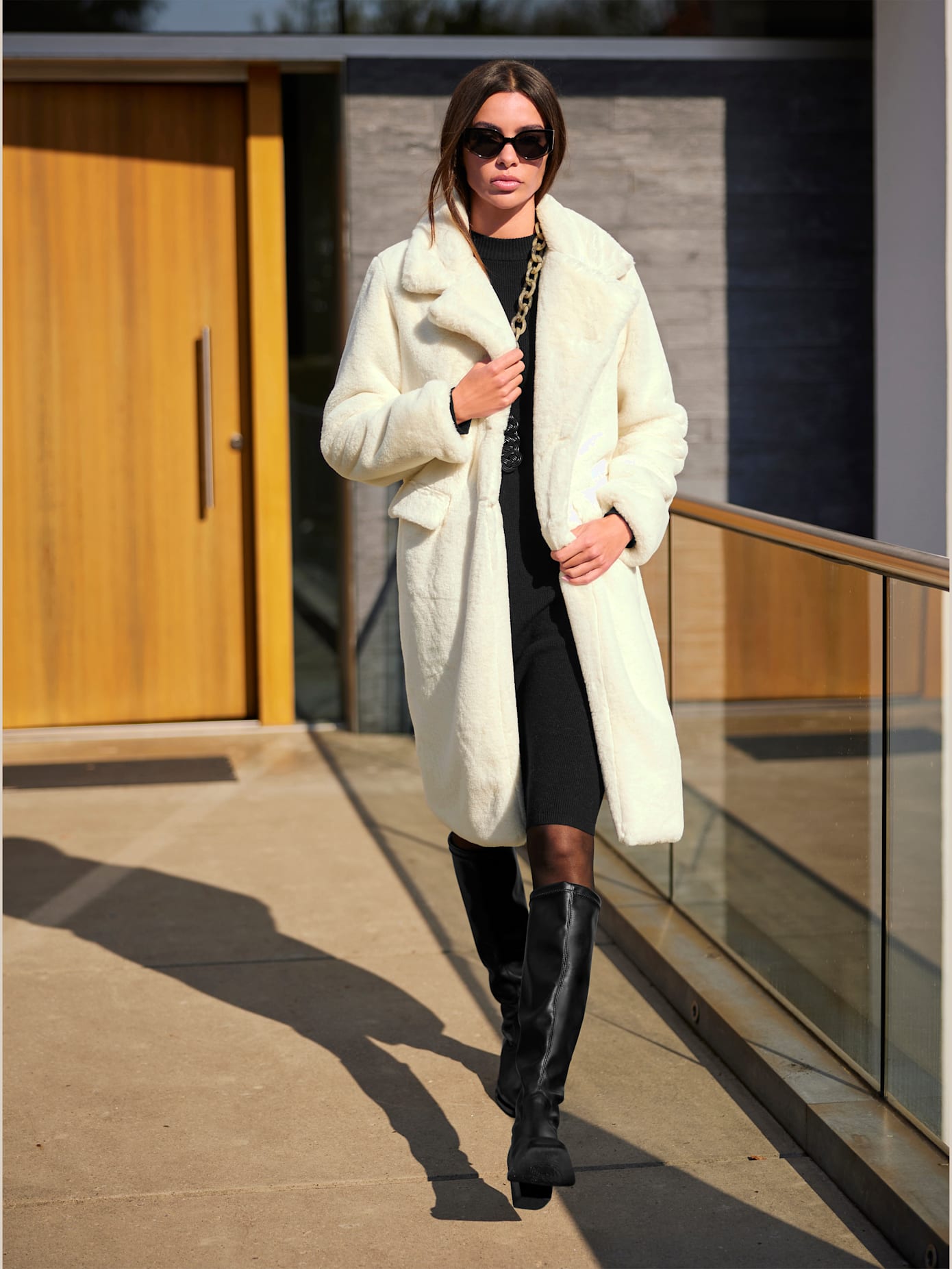 Manteau imitation fourrure douce