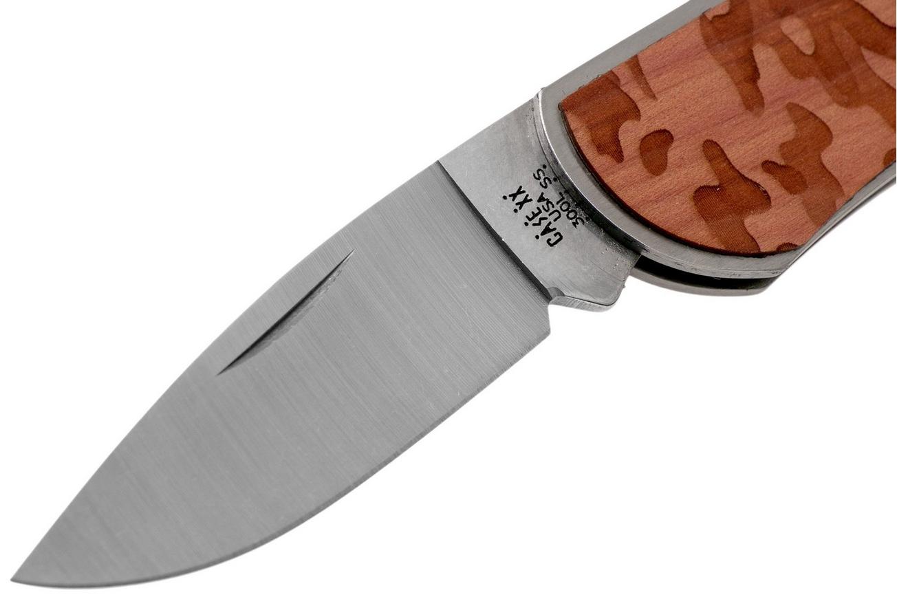 Case x Woodchuck Executive Lockback Brushed Stainless, Camo, 64323, M1300L SS zakmes