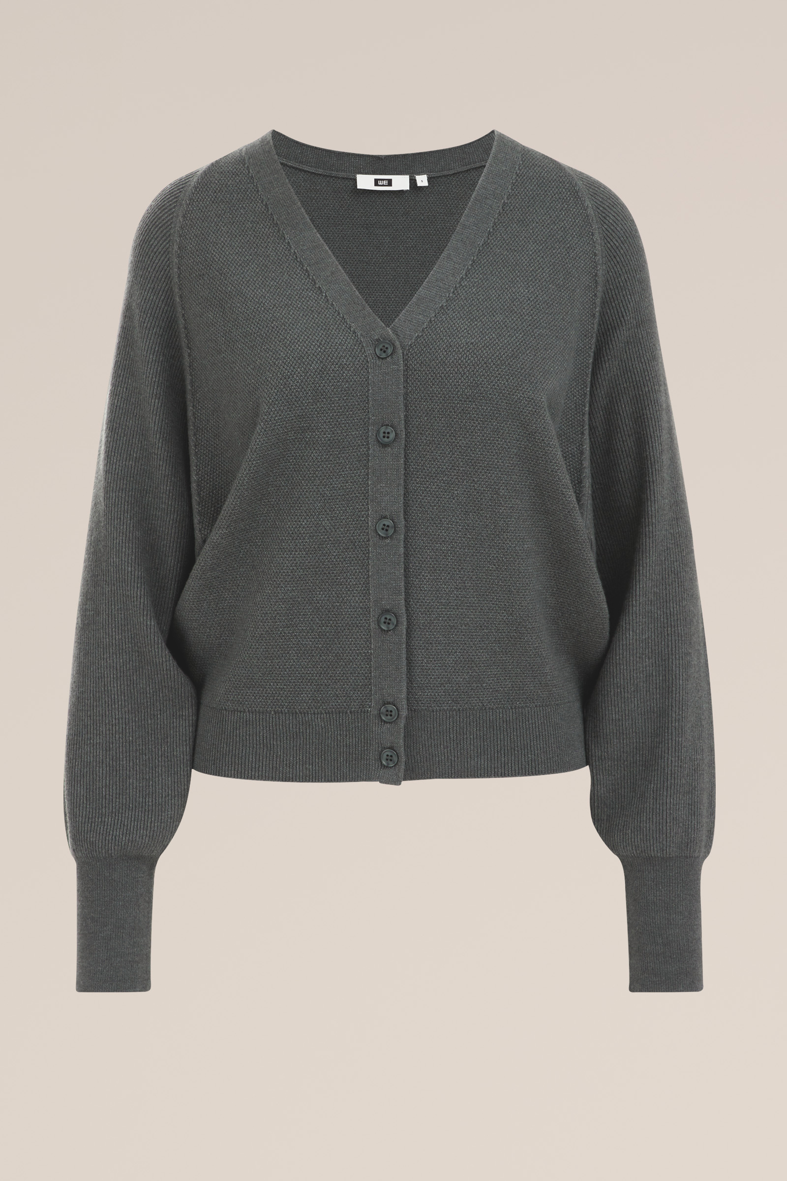 vest met structuur WE Fashion Grijsgroen