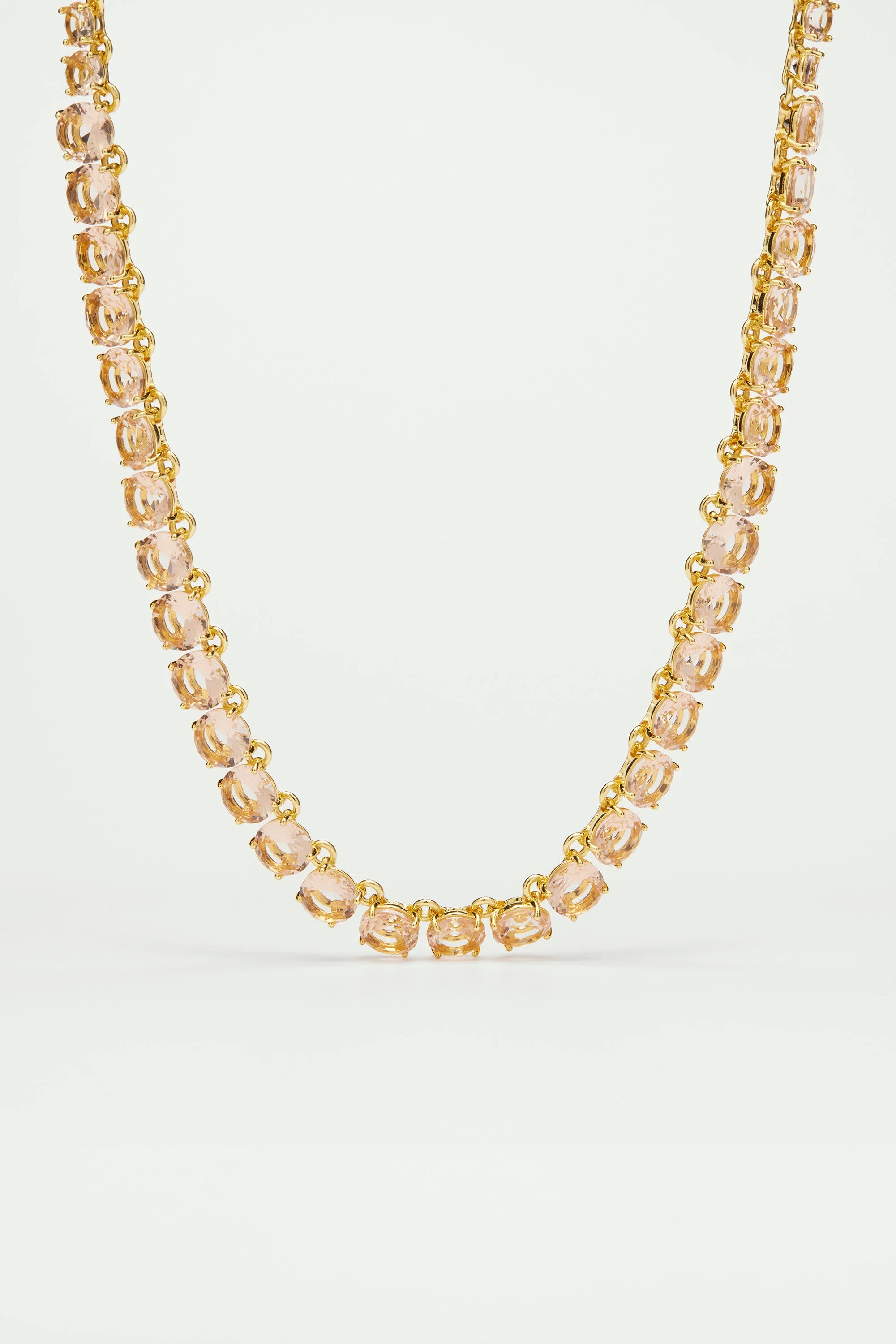 Collier ras de cou pierres rondes la diamantineabricot | Rose