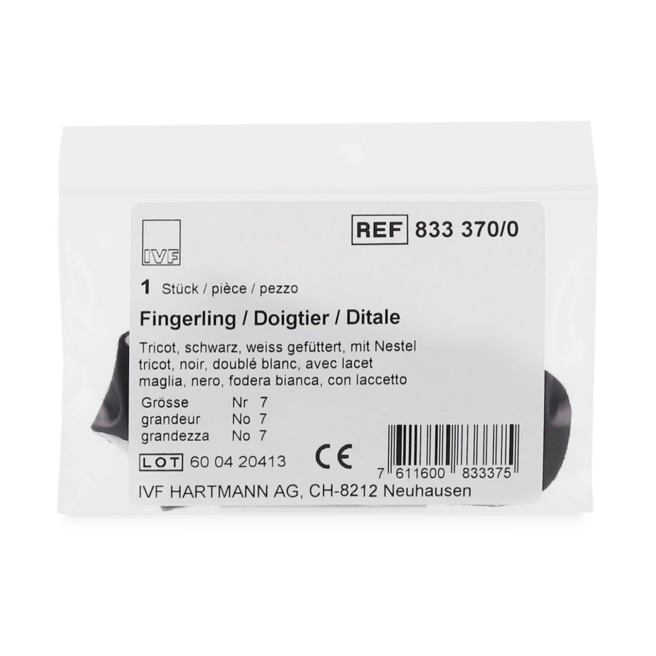 IVF Däumling Tricot<br>1 Stück, Gr4, schwarz