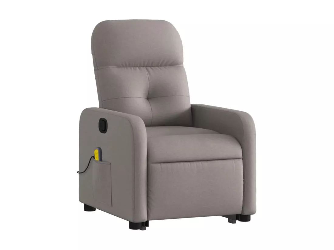 Fauteuil inclinable massant Taupe Tissu