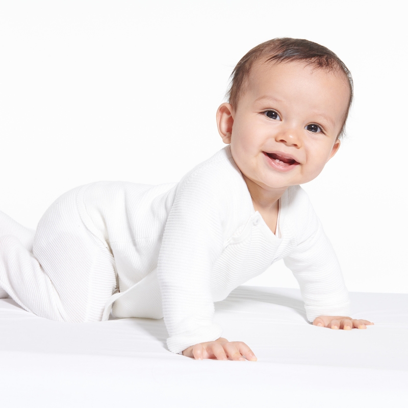Legging tricot côtelé blanc naissance
