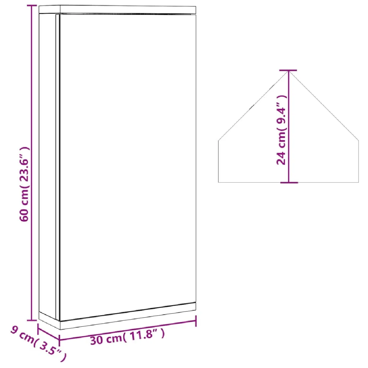 vidaXL Armoire de bain - Gris