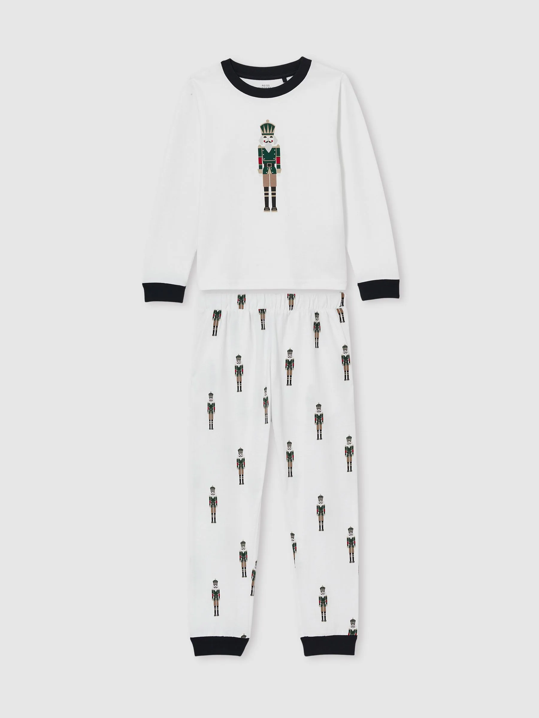 Reiss Hornton Set Brushed-Cotton Nutcracker-Print Pyjama Set