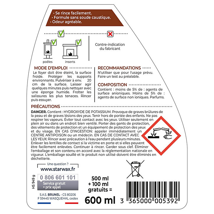 Nettoyant spécial inserts 500mL+20% Starwax
