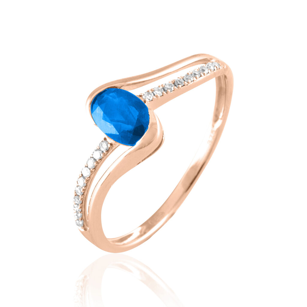 Bague Anja Or Rose Topaze Et Diamant