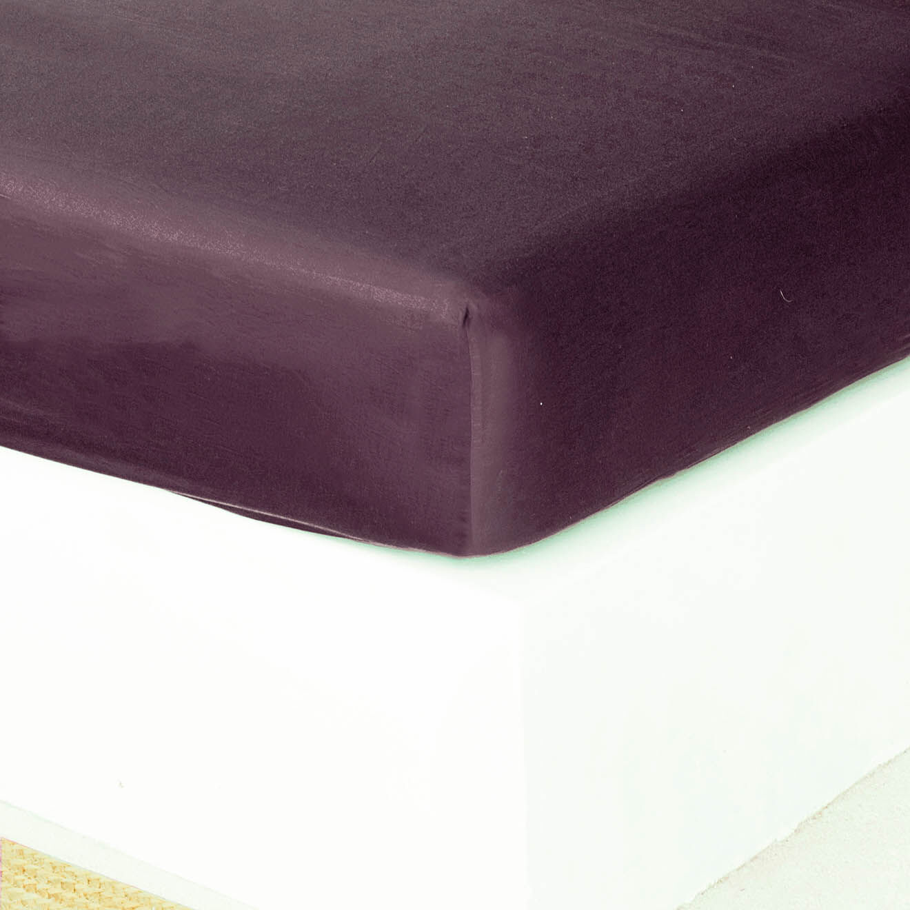 Febronie Home Drap housse 100% Satin de Coton Julia violet
