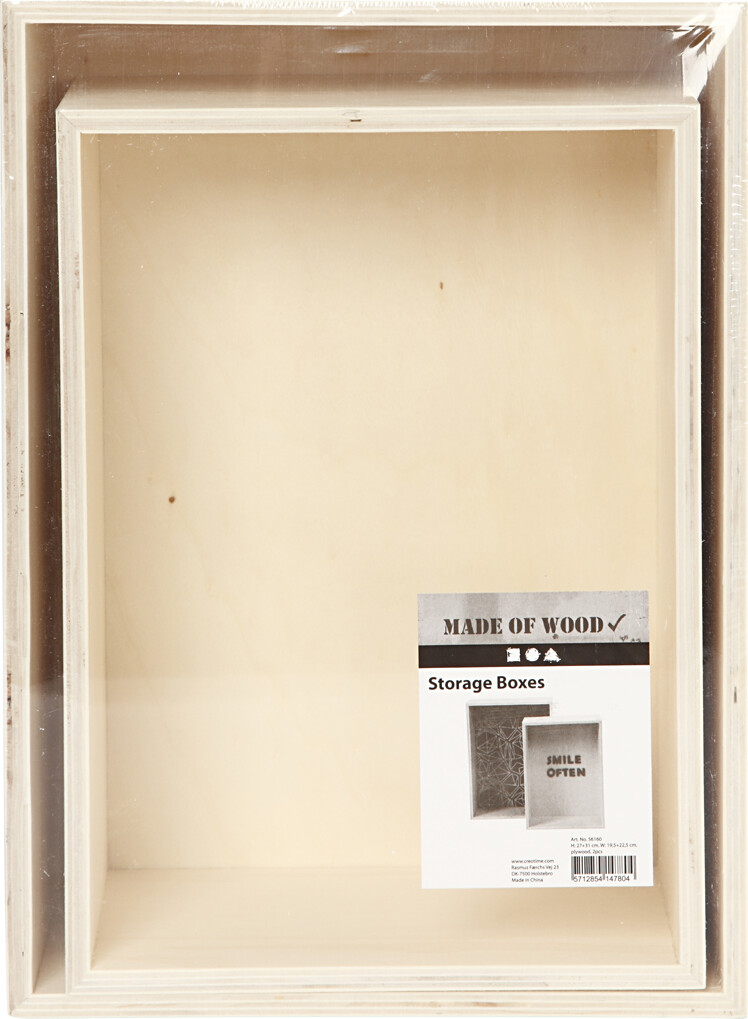 Bogkasser - Rektangel - H 27+31 CM - D 12,5 CM - B 19,5+22,5 CM - 2 Stk