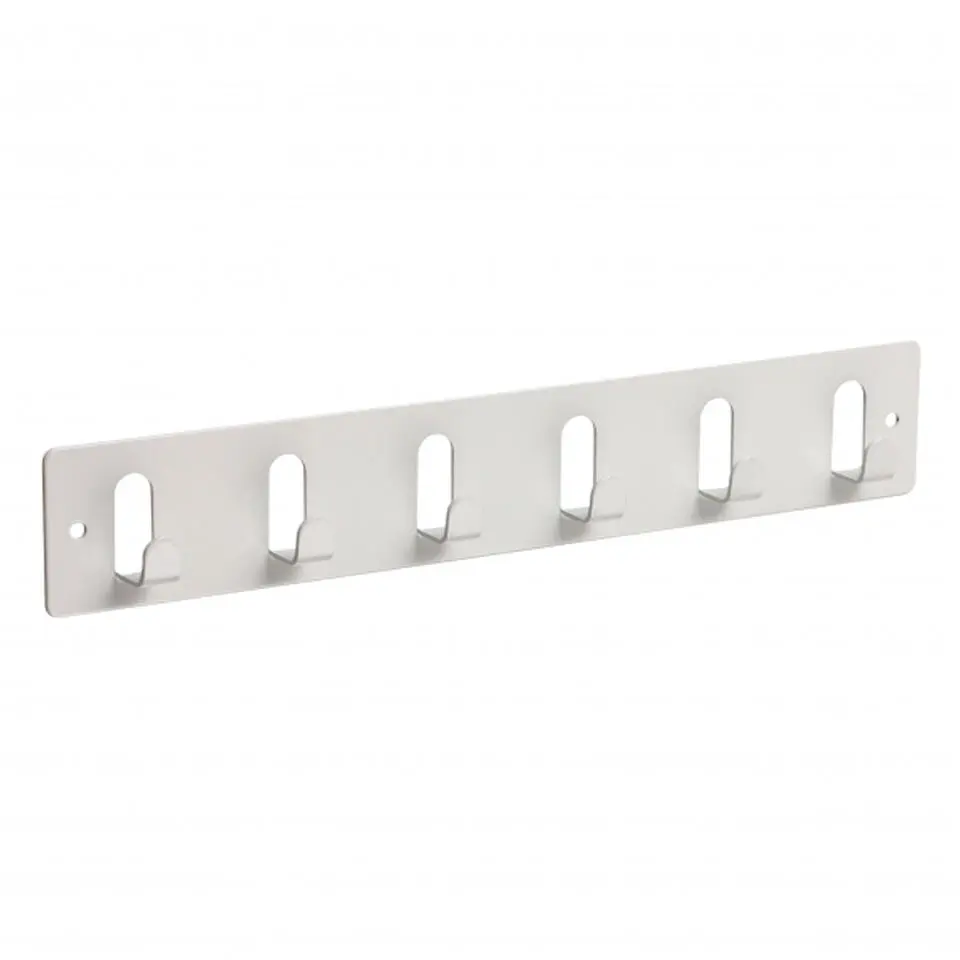 Siro Kapstok - 6 ophang haken - metaal - wit - 11 x 36 cm