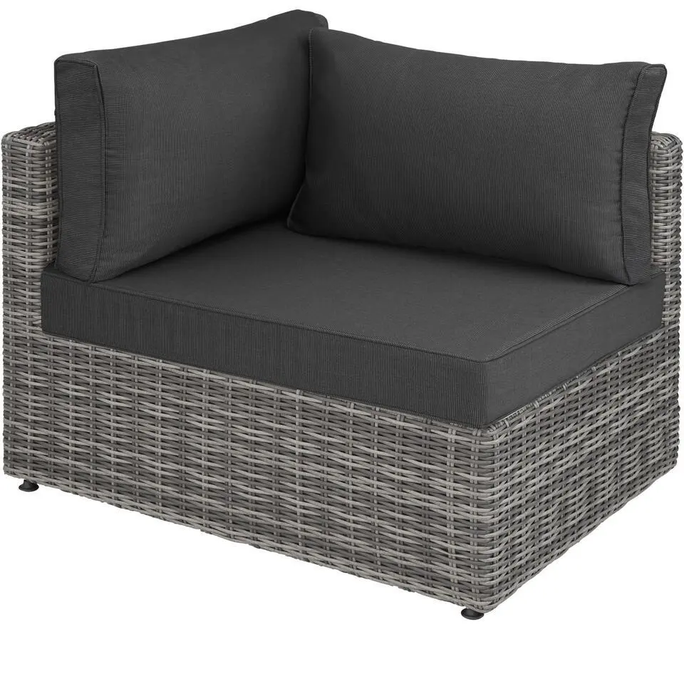 tectake Wicker loungeset San Domino met aluminium frame, Lichtgrijs/donkergrijs