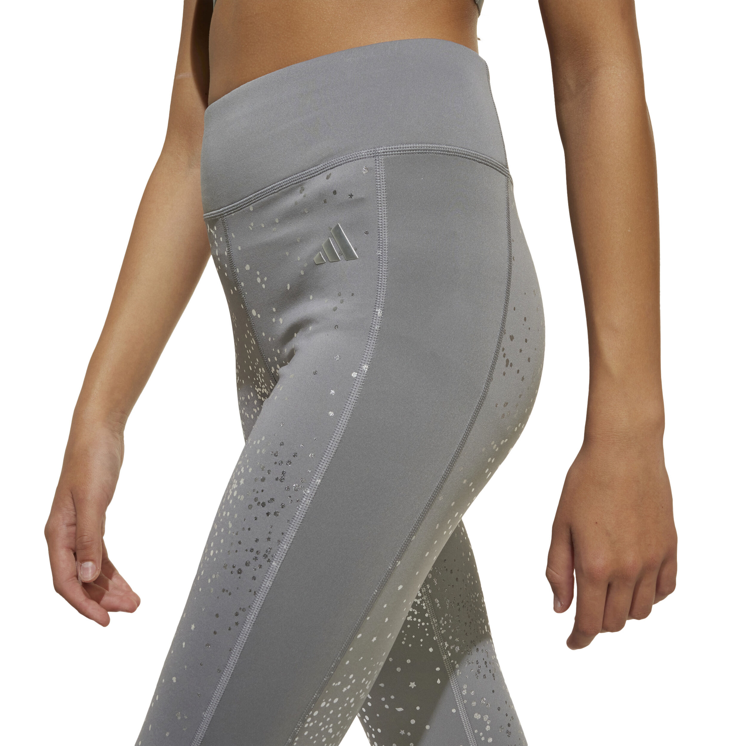 adidas Optime Glam 7/8 Collant Tight Enfants - Gris , Argent