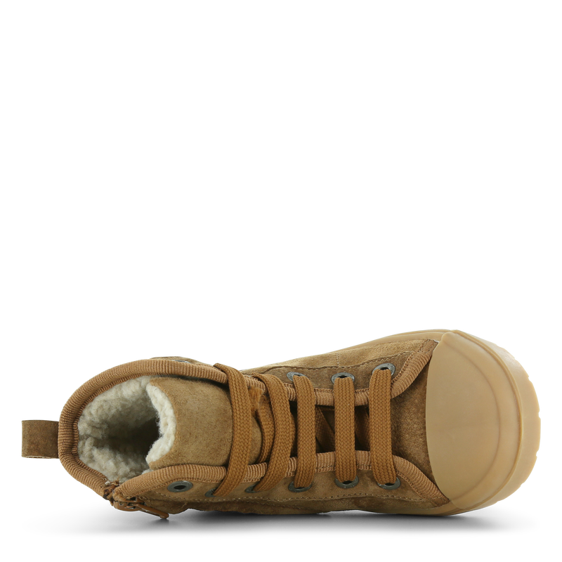 Shoesme cognac warmgevoerde veterboot Suède | Jongens schoenen