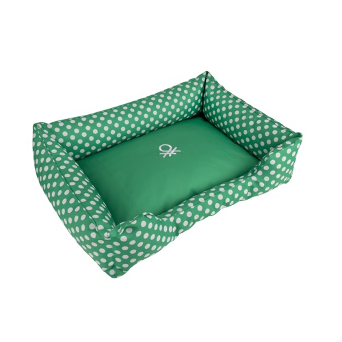 Capa para berço Benetton com bolinhas verdes, tamanho G: 75 x 65 cm