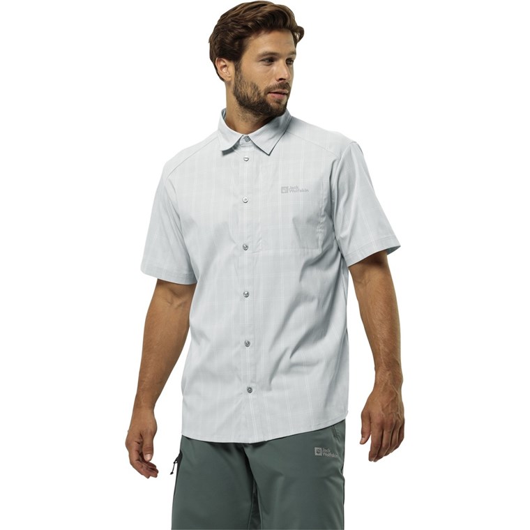 Jack Wolfskin Norbo SS Shirt M Cool Grey Check