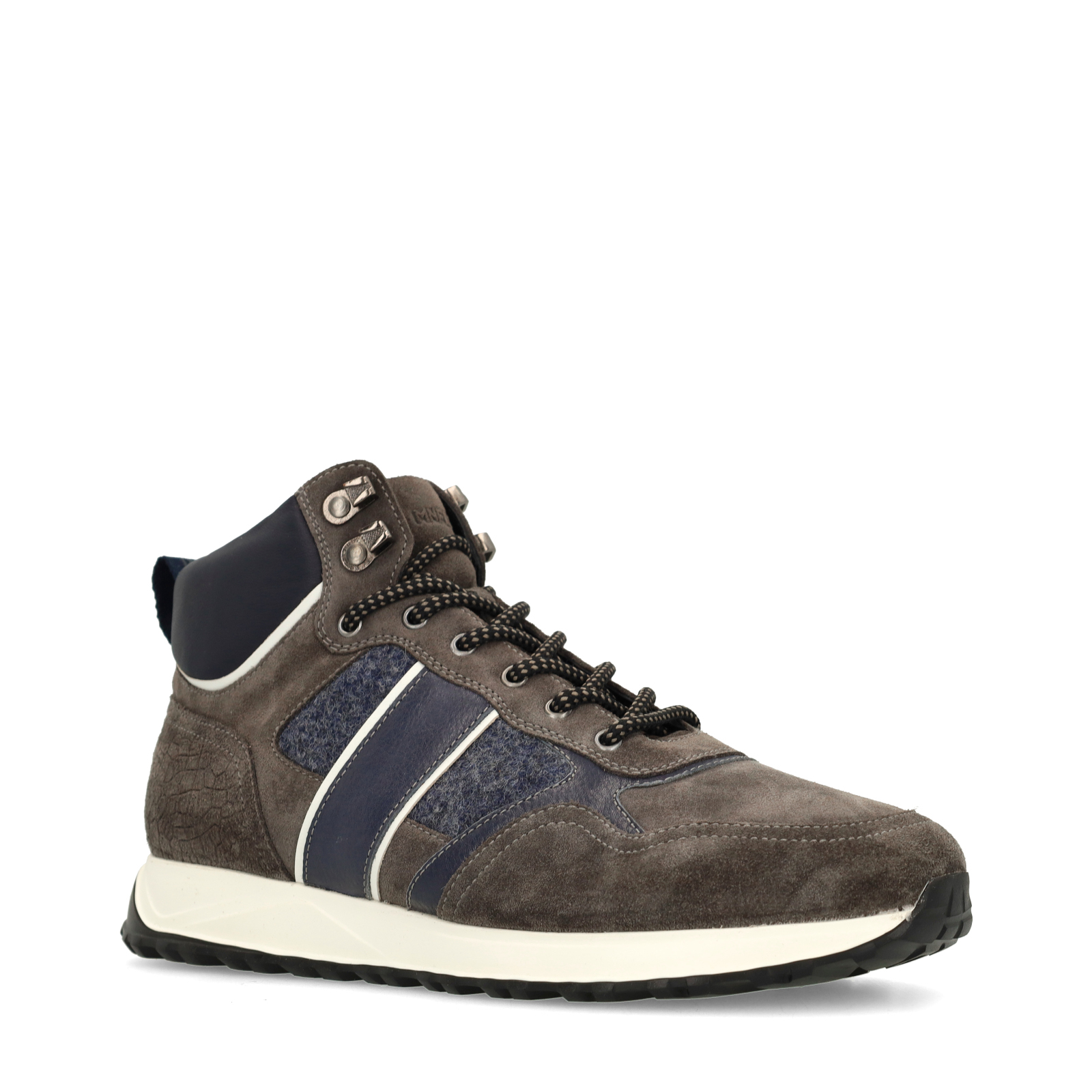 Donkergrijze suède veterschoenen
