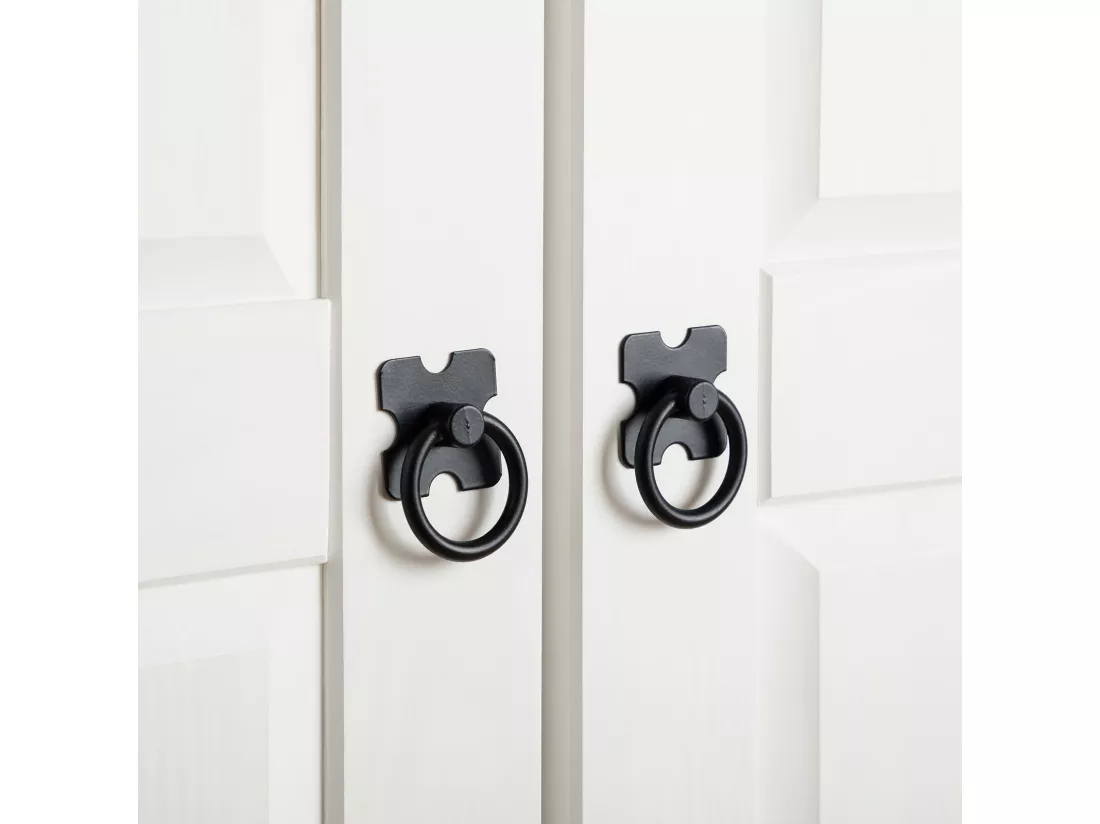 Armoire CAMPO 2 portes 1 tiroir pin massif blanc/naturel 100 x 190 x 51 cm - armoire pour vêtements avec tringle, style cottage