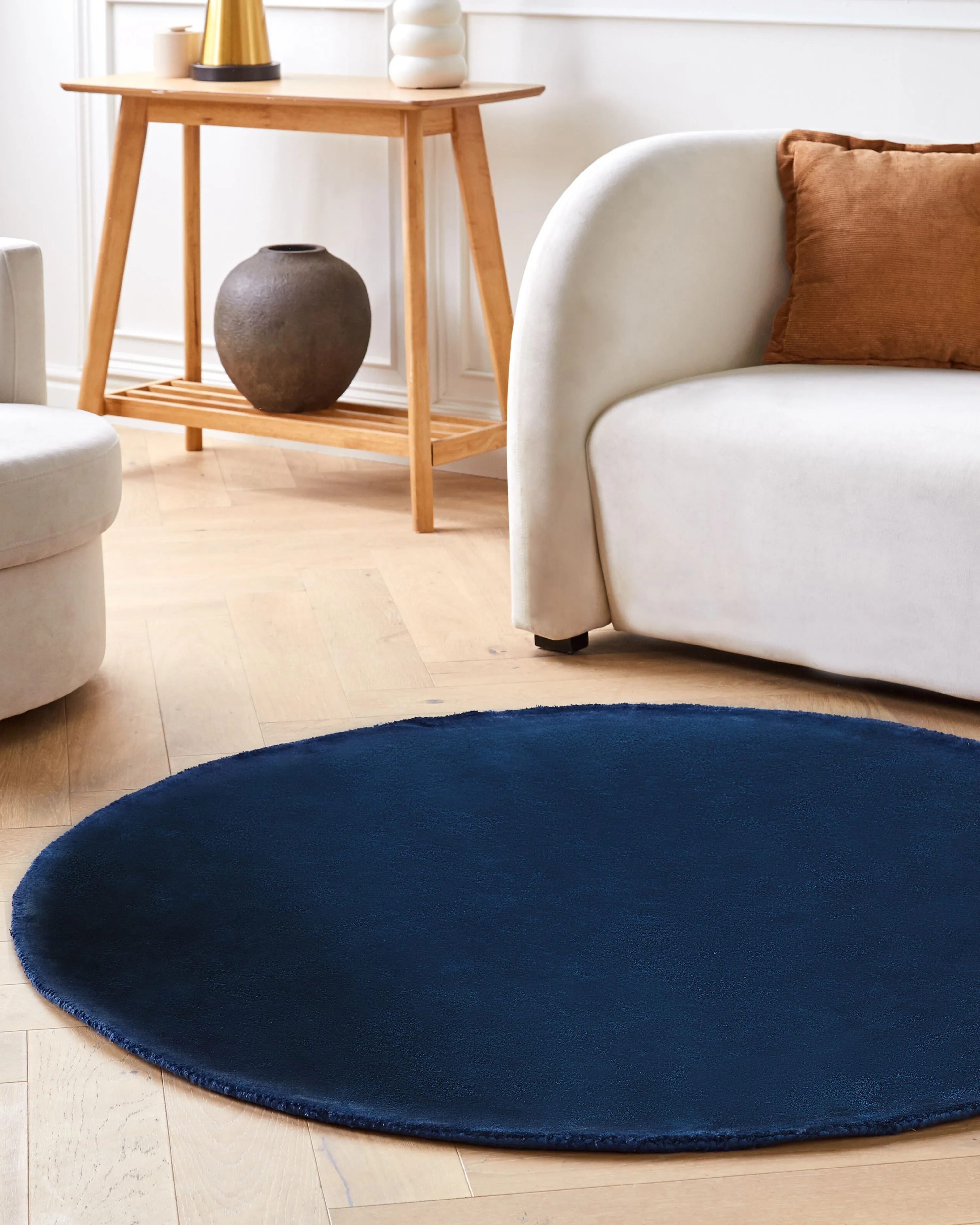 Vloerkleed GESI II Marineblauw ø 140 cm Viscose