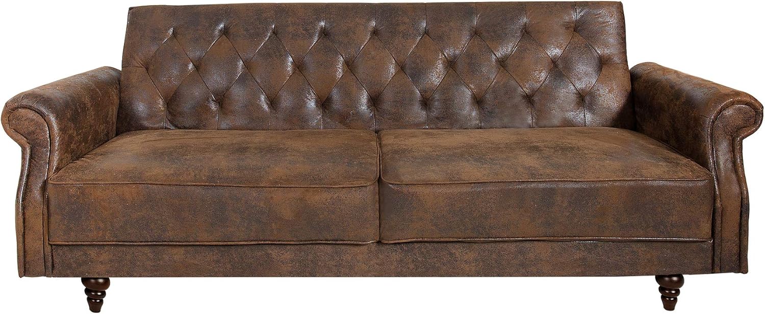 invicta INTERIOR Chesterfield Sofa Maison Belle AFFAIRE 220cm antik braun mit Schlaffunktion Schlafsofa Schlafcouch