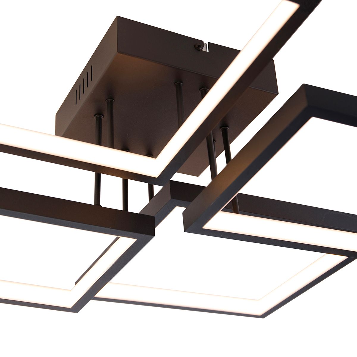 Plafondlamp zwart incl. LED 3 staps dimbaar 4-lichts - Lejo