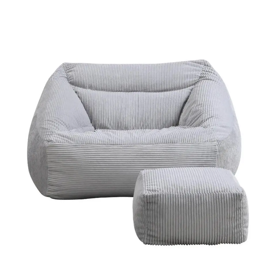 HOME DELUXE zitzak COSY lichtgrijs incl. krukje