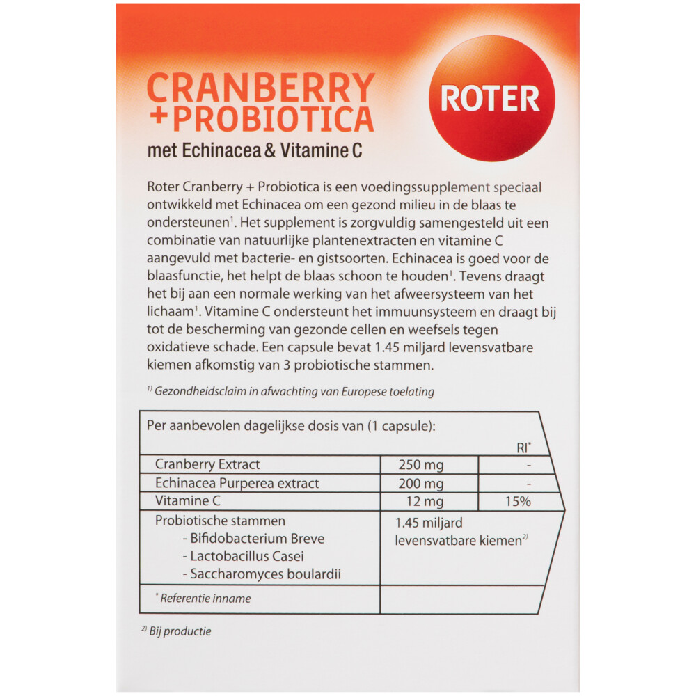 Roter Cranberry & Probiotica 30 capsules