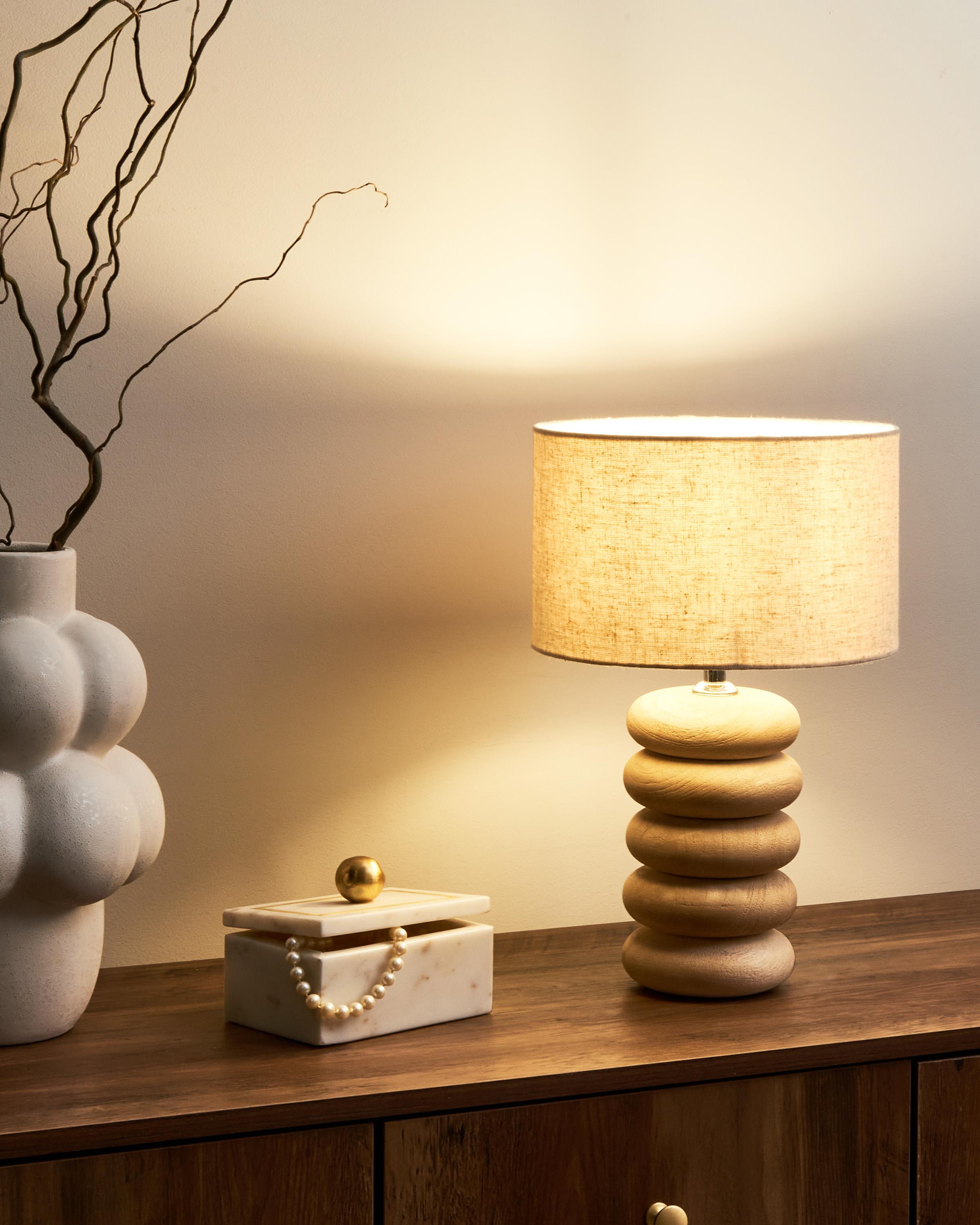 Tafellamp BETWA Mangohout Lichtbruin