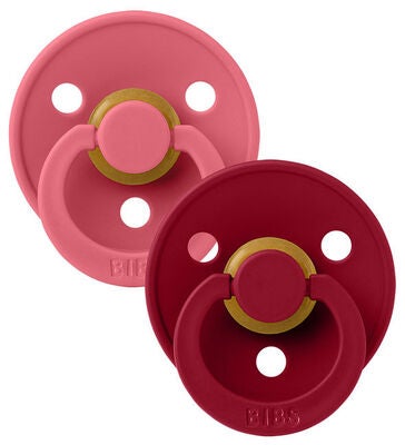 BIBS Smokk Colour 2-pack Lateks Størrelse 2, Coral/Ruby