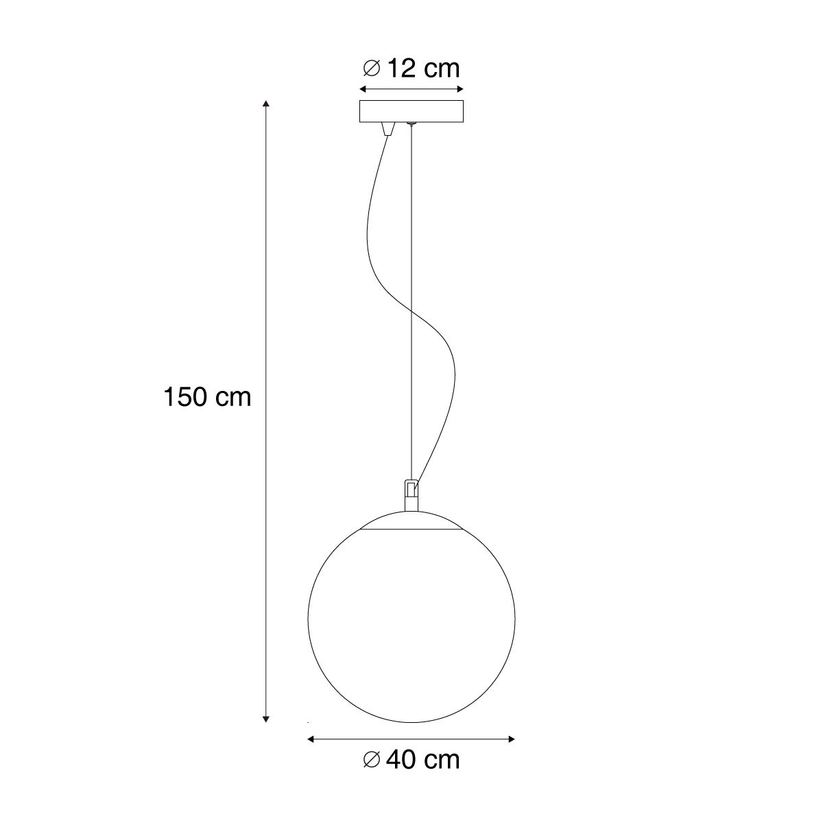 Scandinavische hanglamp opaal glas 40 cm - Ball 40